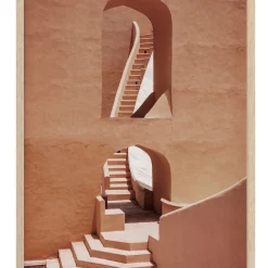 Cheap 💯 Urban Road Winding Staircase Terracotta Print Oak Frame 🎁