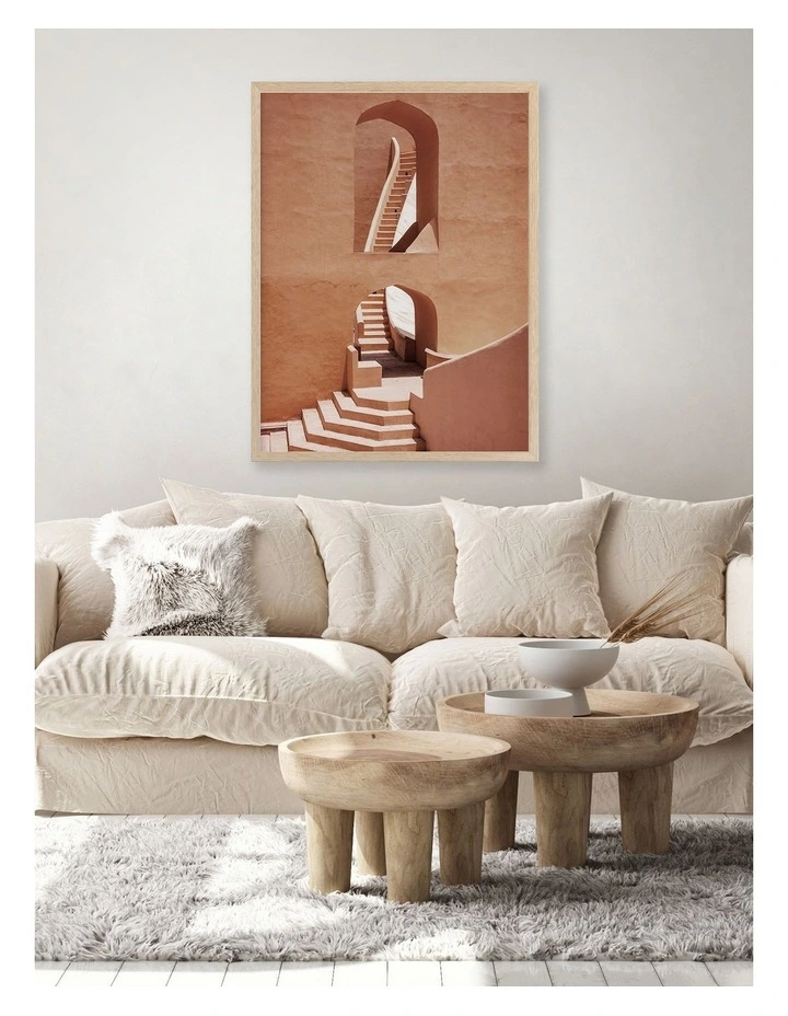 Cheap ๐ฏ Urban Road Winding Staircase Terracotta Print Oak Frame ๐ - Image 2