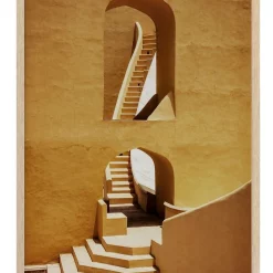 Buy 💯 Urban Road Winding Staircase Mustard Print Oak Frame 🥰
