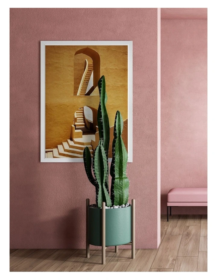 Buy ๐ฏ Urban Road Winding Staircase Mustard Print Oak Frame ๐ฅฐ - Image 2