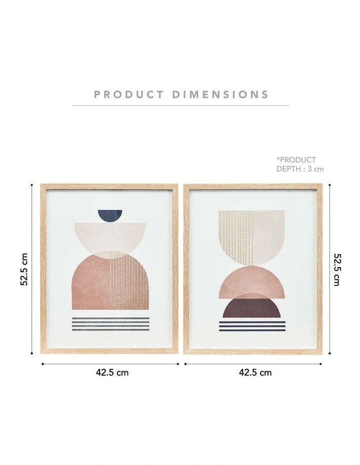 Budget 😀 Cooper & Co Boho Arches Canvas Wall Art Framed Print Set Of 2 52cm In Multi 😀 - Image 3