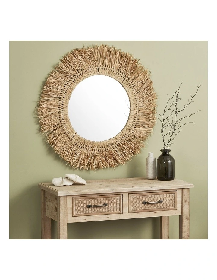 Outlet π Cooper & Co Reed Wall Mirror 73cm In Natural β¨ - Image 2