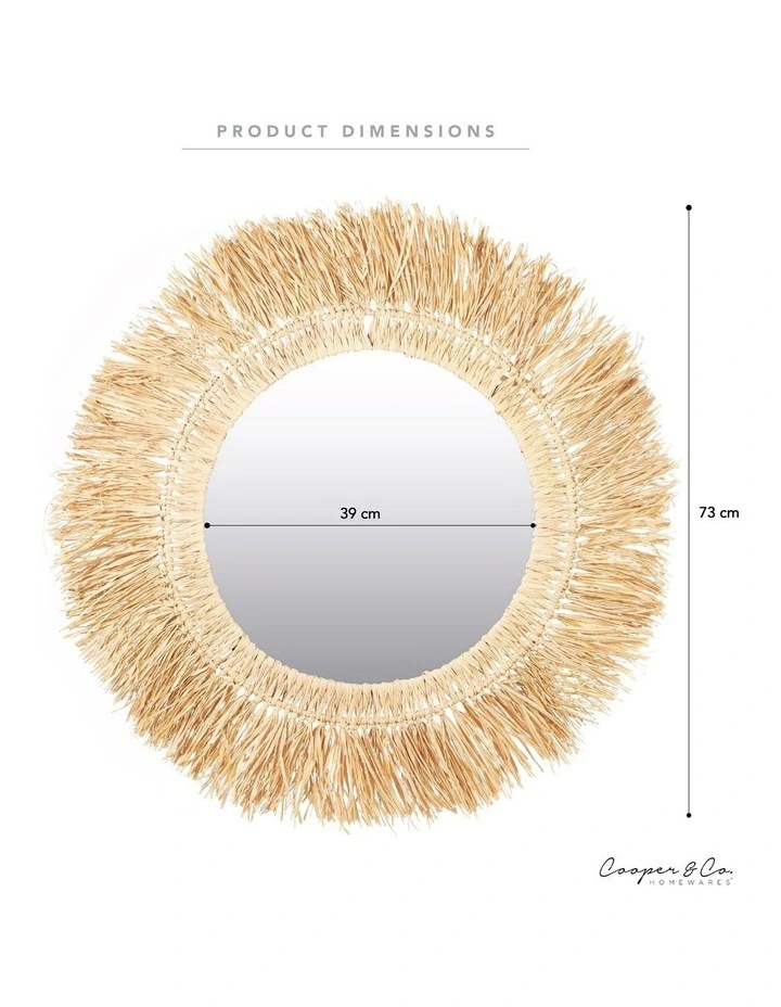 Outlet π Cooper & Co Reed Wall Mirror 73cm In Natural β¨ - Image 3