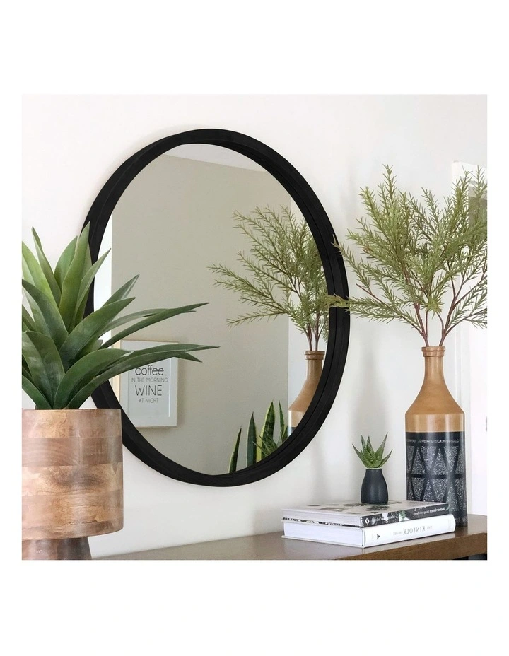 Budget ✔️ One Six Eight London Tina 60cm Black Solid Wood Mirror ✔️ - Image 2