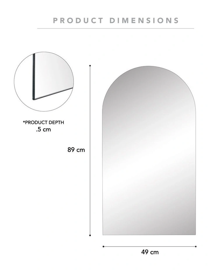 Budget ???? Cooper & Co Arched Wall Mirror 49x89 In Silver ???? 5 Budget ???? Cooper & Co Arched Wall Mirror 49x89 In Silver ???? - Image 3