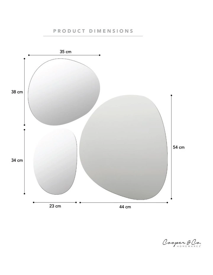 Best deal ???? Cooper & Co Frameless Pebble Mirror Tiles Set Of 3 In Silver ⌛ 5 Best deal ???? Cooper & Co Frameless Pebble Mirror Tiles Set Of 3 In Silver ⌛ - Image 3