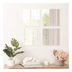 Alternative view of New ???? Cooper & Co Decorative Square Mirror Tiles 40x40cm Set Of 4 In Silver ⌛