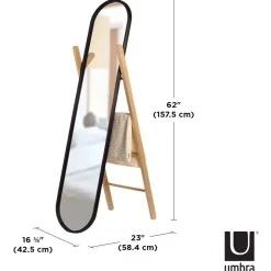Promo ???? Umbra Hub Floor Mirror In Black/Natural ✨ -Umbra Sales Store unnamed file 1536