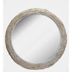 Buy ???? Heritage Mireille Wooden Beaded Mirror 90Cm In Sand ????