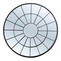 Discount ???? Cooper & Co Circuit Round Iron Indoor Outdoor Mirror Black ????