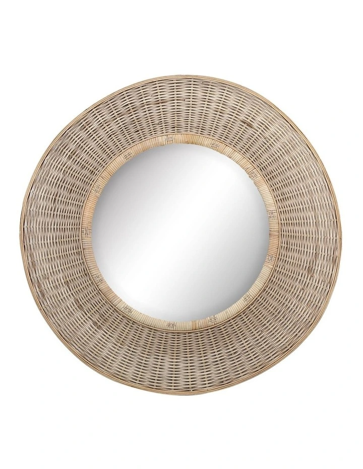 Hot Sale π Cooper & Co Moonah Round Rattan Wall Mirror 90cm In Natural β€οΈ