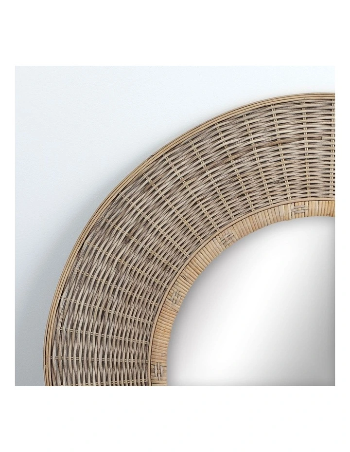 Hot Sale π Cooper & Co Moonah Round Rattan Wall Mirror 90cm In Natural β€οΈ - Image 6