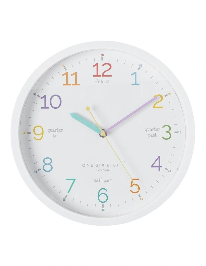 Budget βοΈ One Six Eight London Learn The Time White 30Cm Silent Wall Clock π€©