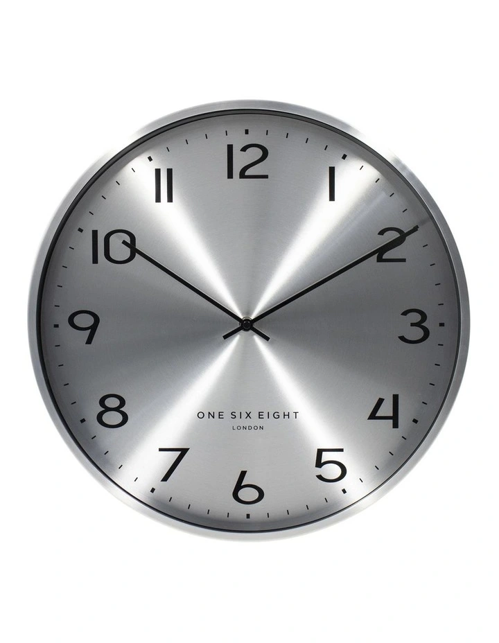 Brand new ???? One Six Eight London Luna 40cm Silent Wall Clock In Chrome ???? 3 Brand new ???? One Six Eight London Luna 40cm Silent Wall Clock In Chrome ????