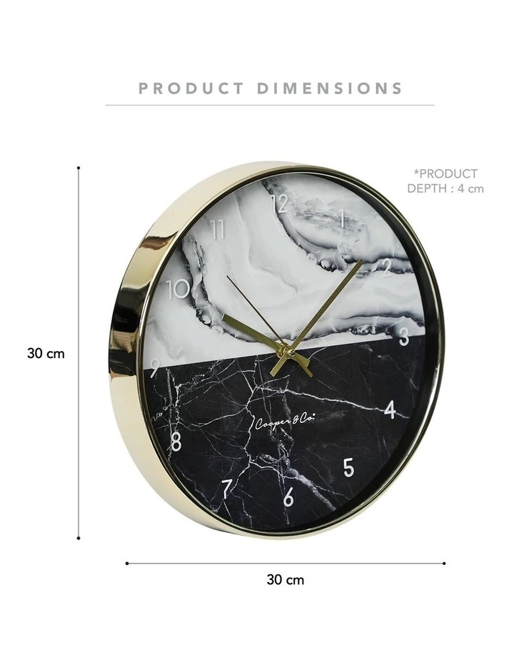 Hot Sale ๐ Cooper & Co Luca Round Silent Non-Ticking Wall Clock 30cm In Multi ๐งจ - Image 3