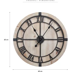 Best Pirce ???? Cooper & Co Chelsea Silent Wall Clock Hamptons Style 60cm In Natural/Black ???? -Umbra Sales Store unnamed file 281