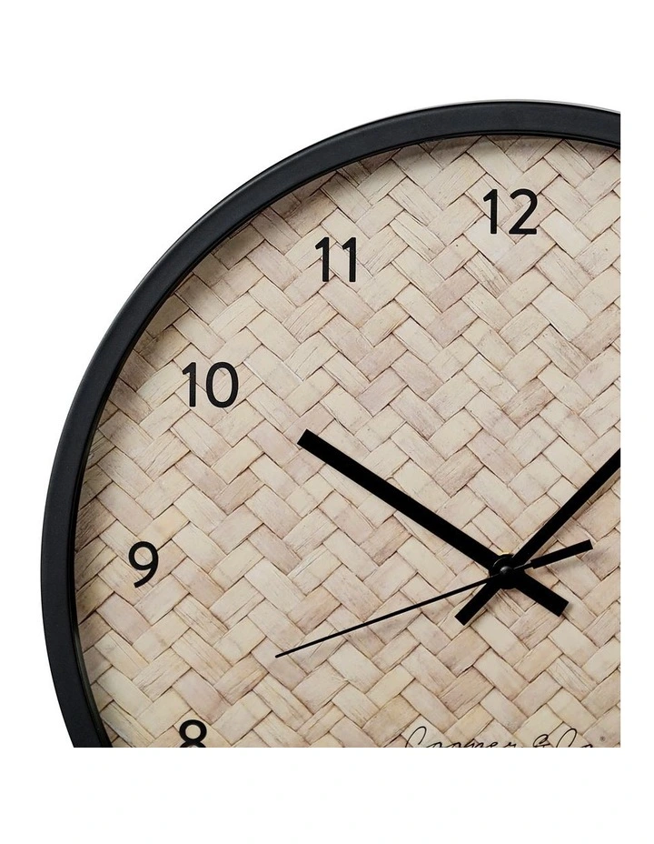 Cheapest ???? Cooper & Co Roma Round Silent Non-Ticking Wall Clock 35cm In Natural/Black ???? 6 Cheapest ???? Cooper & Co Roma Round Silent Non-Ticking Wall Clock 35cm In Natural/Black ???? - Image 4