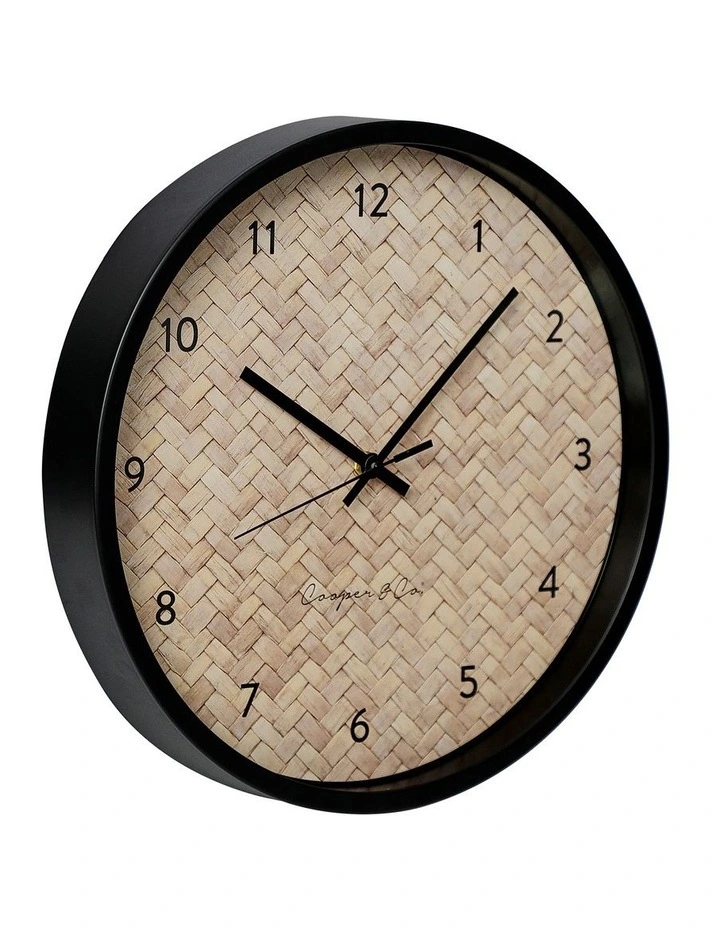Cheapest ???? Cooper & Co Roma Round Silent Non-Ticking Wall Clock 35cm In Natural/Black ???? 9 Cheapest ???? Cooper & Co Roma Round Silent Non-Ticking Wall Clock 35cm In Natural/Black ???? - Image 7