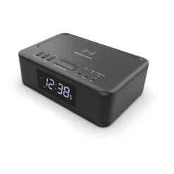 Cheapest 🥰 Lenoxx 2in1 10W Wireless Fast Charging Bluetooth/FM Radio Alarm Clock With USB/AUX In Black ⌛
