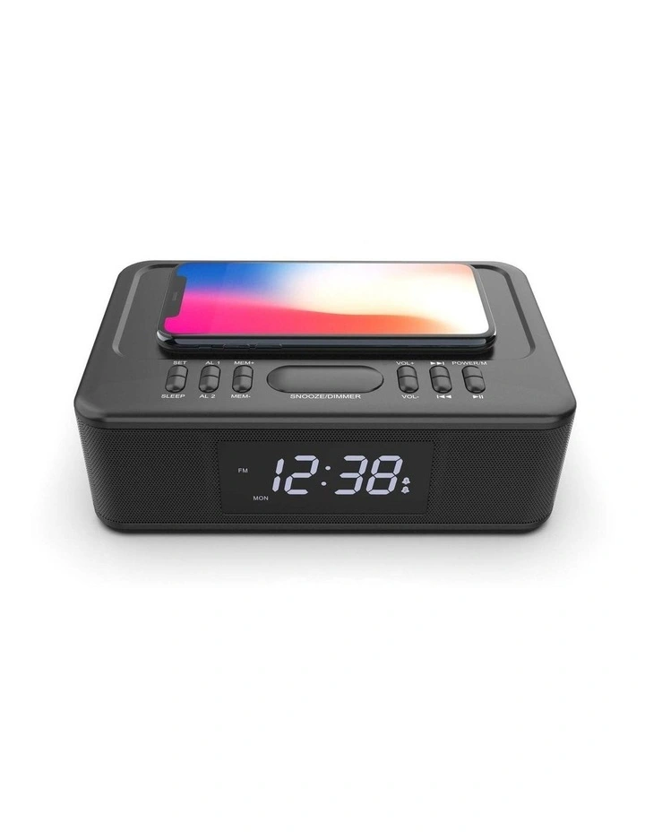 Cheapest ???? Lenoxx 2in1 10W Wireless Fast Charging Bluetooth/FM Radio Alarm Clock With USB/AUX In Black ⌛ 4 Cheapest ???? Lenoxx 2in1 10W Wireless Fast Charging Bluetooth/FM Radio Alarm Clock With USB/AUX In Black ⌛ - Image 2