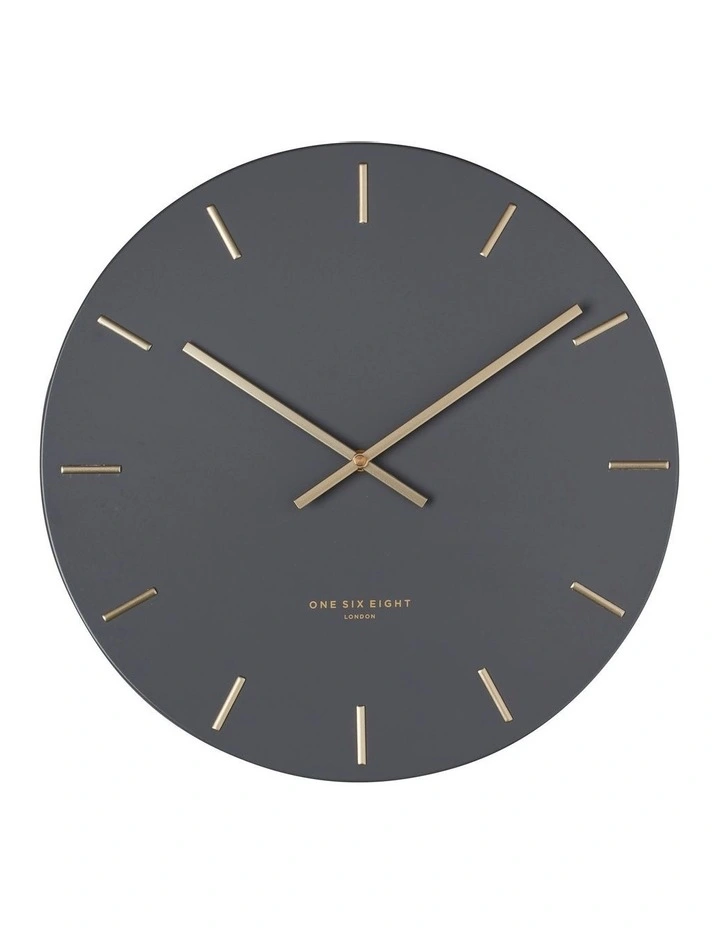 Deals π One Six Eight London LUCA Silent Wall Clock 60m In Charcoal βοΈ