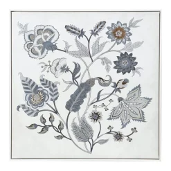 Hot Sale 😉 Cooper & Co Fiore Wall Art 80x80cm With Foil Finish In White ✨