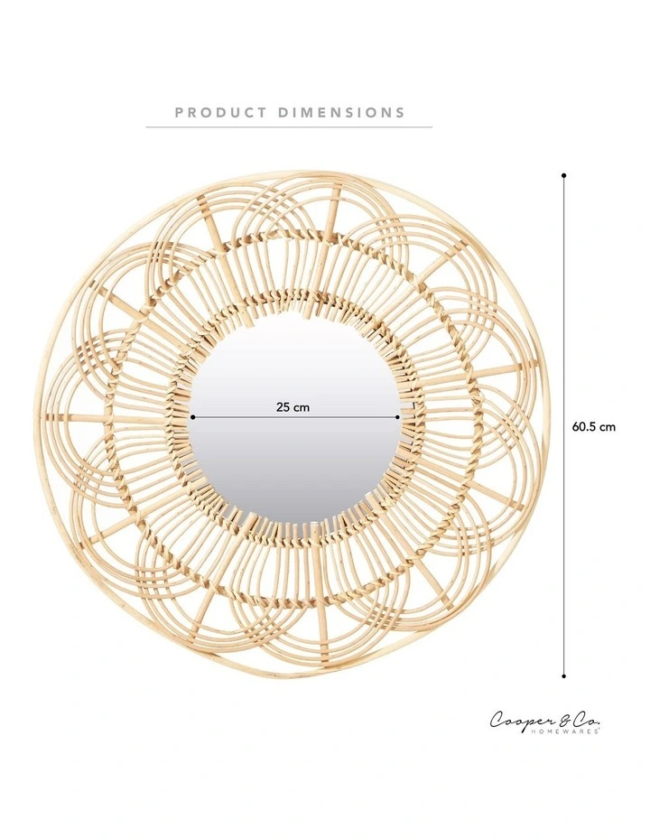 Best Sale π Cooper & Co Willow Wall Mirror 60cm In Natural π - Image 3