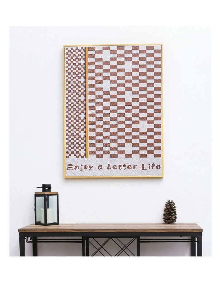 Best reviews of π IHOMDEC Enjoy A Better Life Neutral Framed Canvas Wall Art π - Image 2