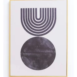 Budget 🤩 IHOMDEC Fingerprints And Black Circle Neutral Framed Canvas Wall Art 🧨