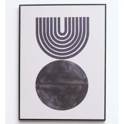 Outlet 🎁 IHOMDEC Fingerprints And Black Circle Black Framed Canvas Wall Art 🎁