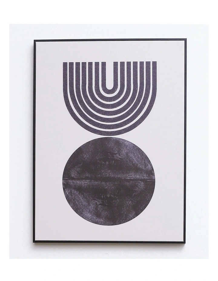 Outlet π IHOMDEC Fingerprints And Black Circle Black Framed Canvas Wall Art π