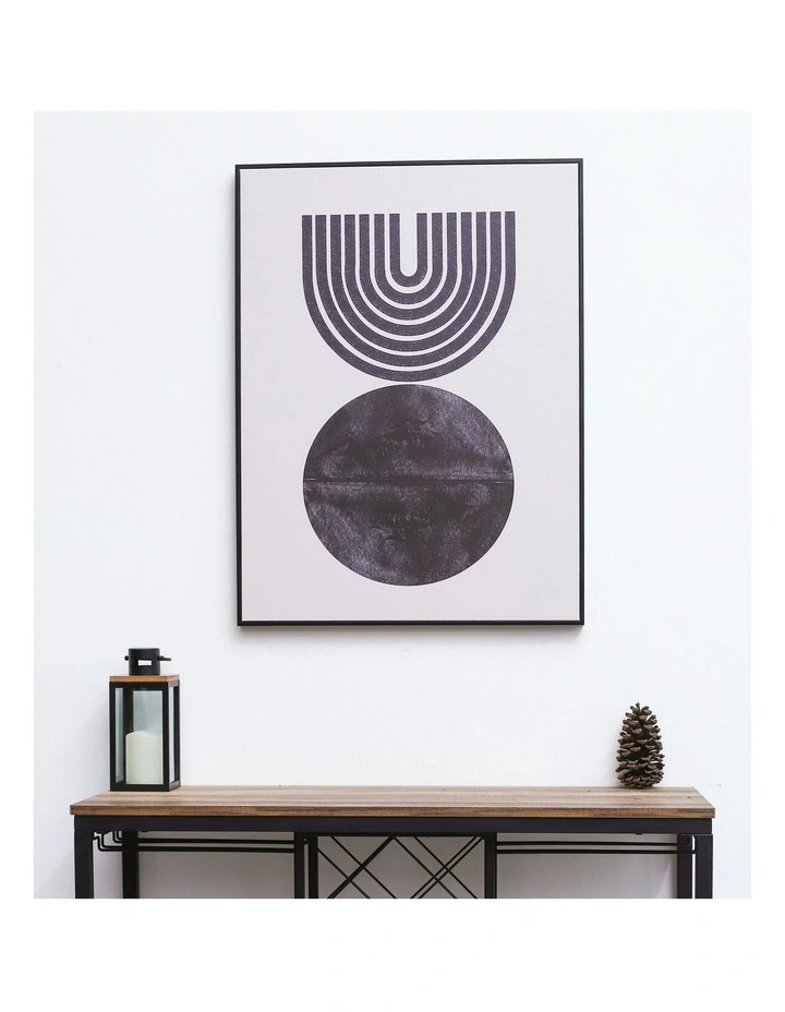 Outlet π IHOMDEC Fingerprints And Black Circle Black Framed Canvas Wall Art π - Image 2