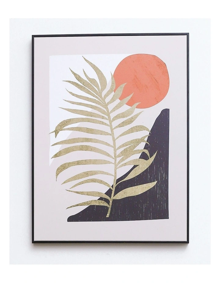 Buy β IHOMDEC Golden Tree Branch Under The Sun Black Framed Canvas Wall Art π