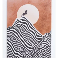 Brand new ⌛ IHOMDEC Horse Chasing The Sun Frameless Canvas Wall Art 😀