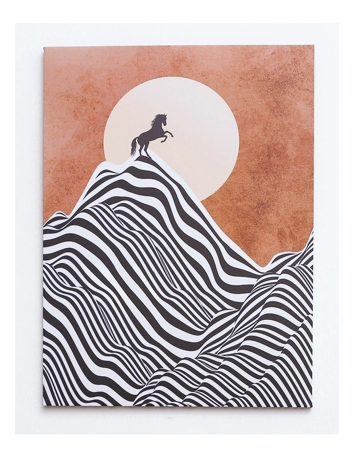 Brand new β IHOMDEC Horse Chasing The Sun Frameless Canvas Wall Art π