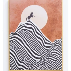 Brand new 💯 IHOMDEC Horse Chasing The Sun Neutral Framed Canvas Wall Art 💯