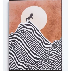 Top 10 ⭐ IHOMDEC Horse Chasing The Sun Black Framed Canvas Wall Art ❤️