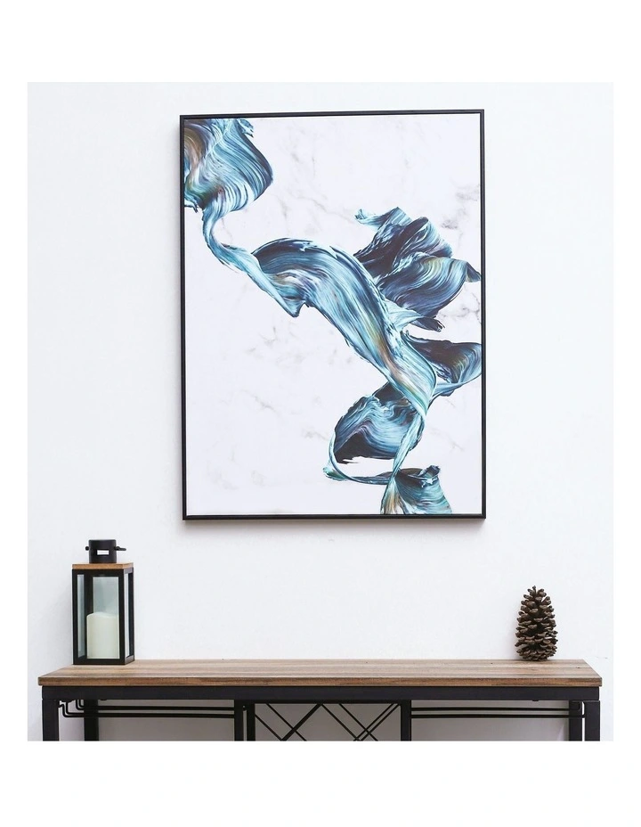 Discount βοΈ IHOMDEC Fluttering Colorful Ribbons Black Framed Canvas Wall Art π - Image 2