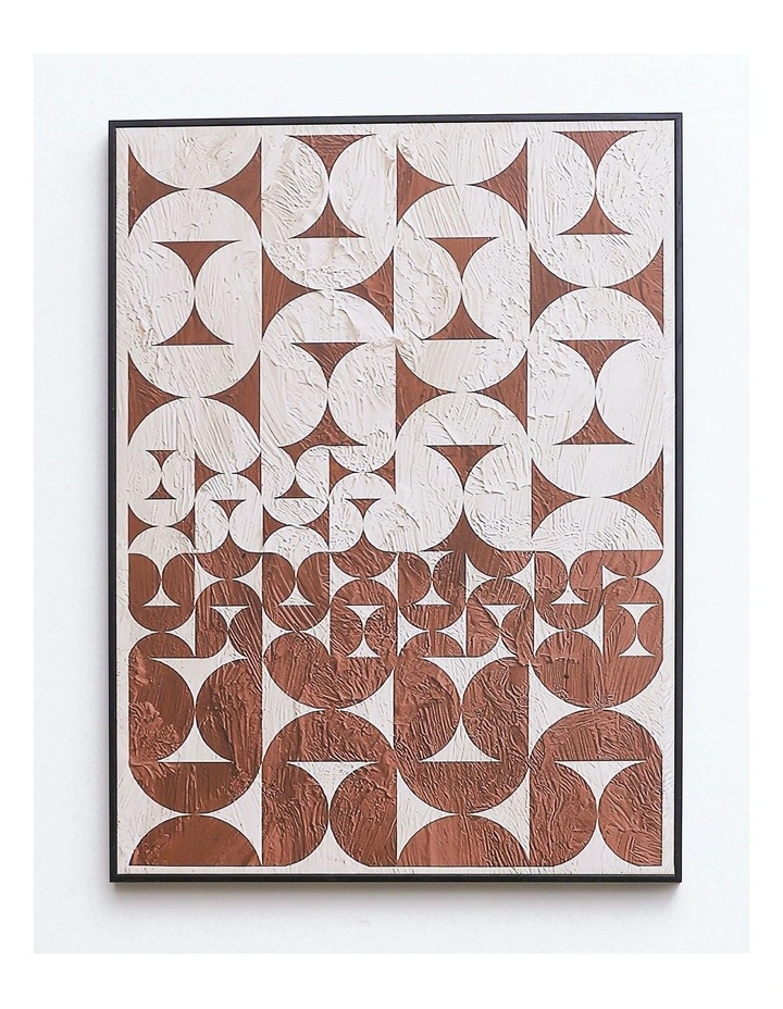 Outlet π IHOMDEC Half Circle Black Framed Canvas Wall Art In Brown/White π